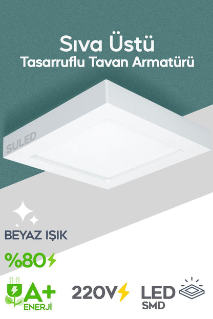 18 W Sıva Üstü Kare Armatür