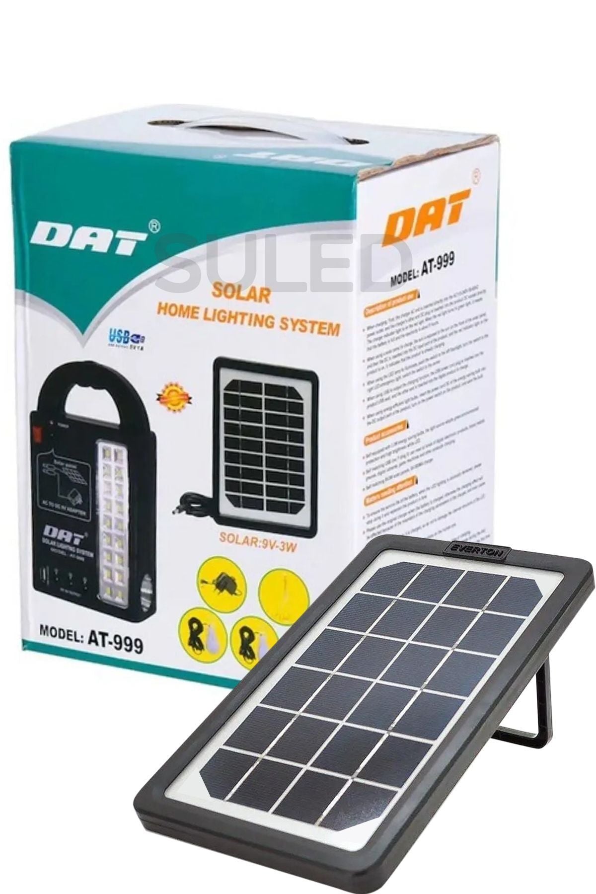 Solar Aydınlatma Seti 3 Lambalı 22 Amper Lithium Bataryalı USB Power Bank Led Işıldak Fener