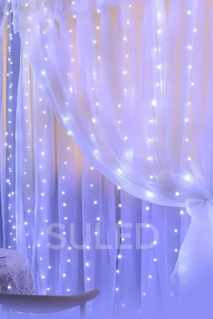 Beyaz Perde Led 3x3 Metre Kumandalı 8 Mod Ambiyans Ayarlabilir Boy Dekor Mikro Led Işık Perde