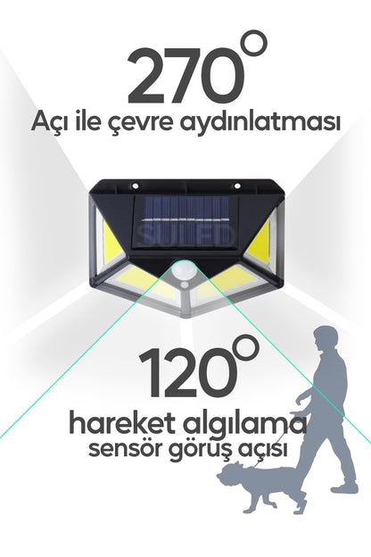 Profesyonel Sensörlü Bahçe Aydınlatma Lambası Solar Güneş Panelli Tam Otomatik 3 Modlu
