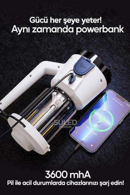 Kamp Pro2 Profesyonel Kamp Lambası ve El Fener Şarjlı USB Powerbank Özellikli