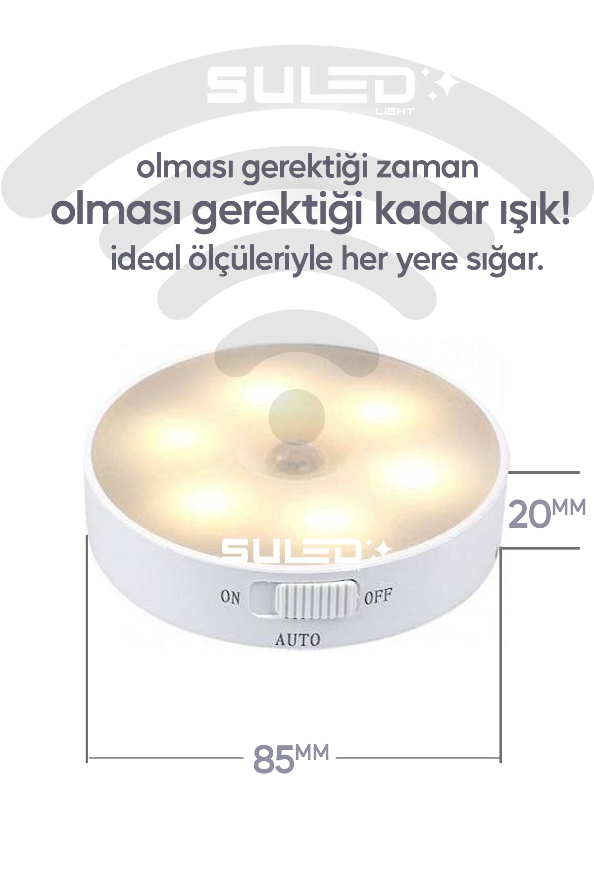 Hareket Sensörlü Led Işık USB Şarjlı Mıknatıslı Harekete Duyarlı Işık