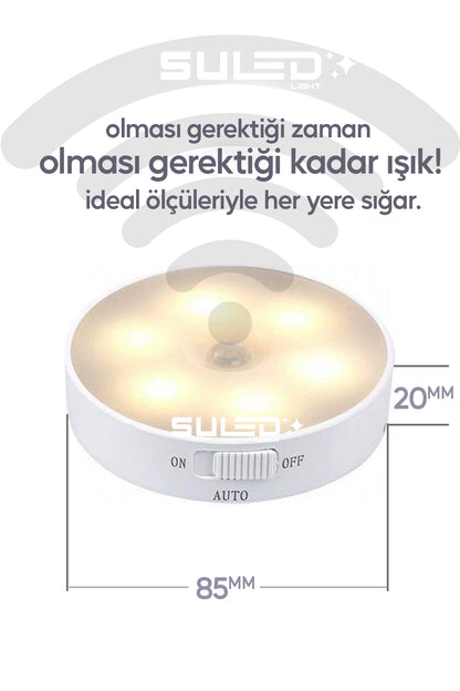 Hareket Sensörlü Led Işık USB Şarjlı Mıknatıslı Harekete Duyarlı Işık