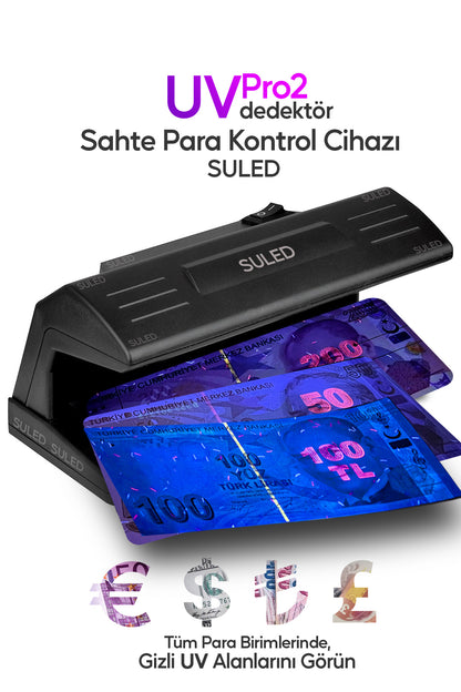 Sahte Para Kontrol Cihazı UV Mor Işık Profesyonel Sahte Para Dedektörü 220V Fişli