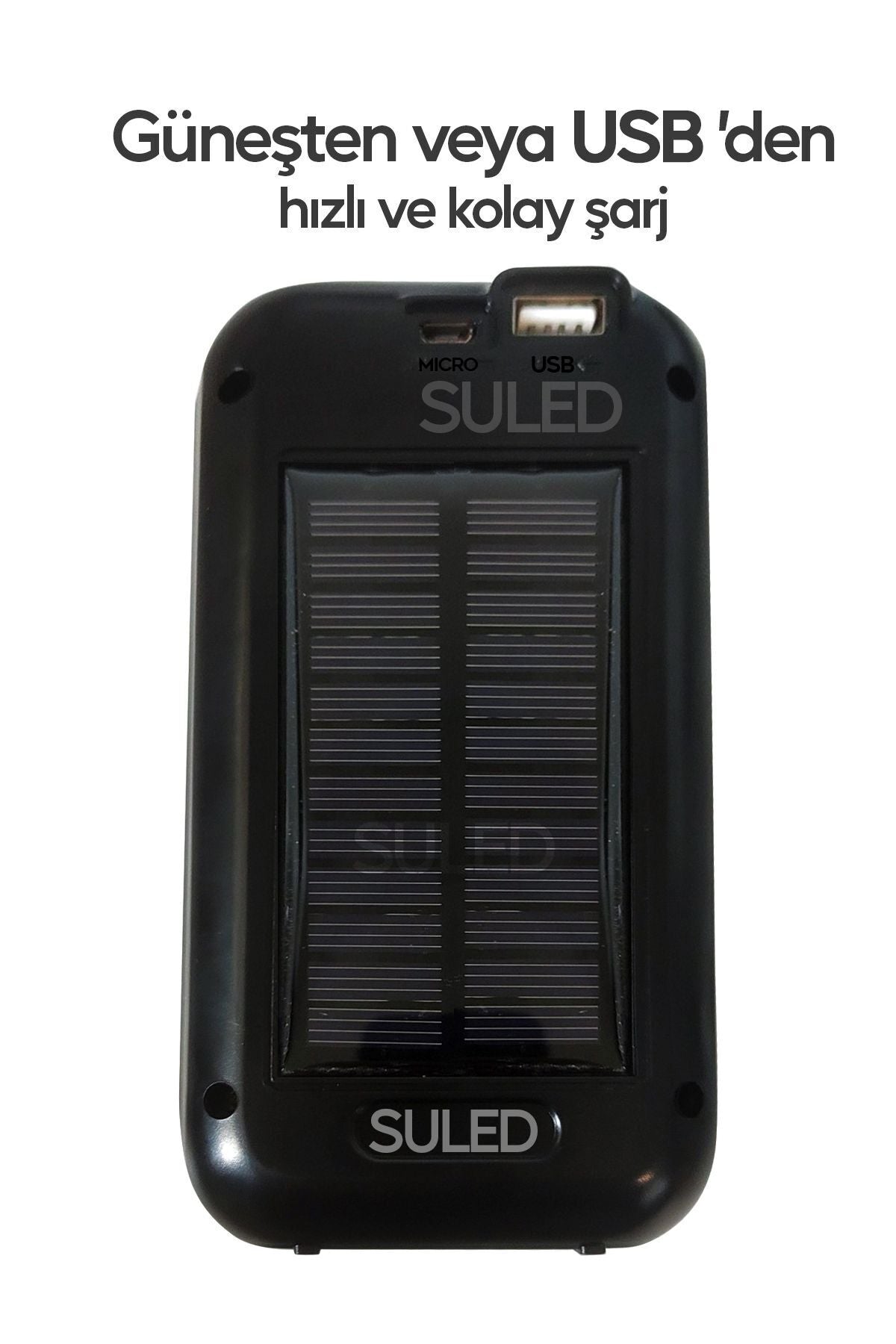 Güneş Panelli Handy Power Bank Fener Işıldak 32 Süper Smd Ledli El Feneri Ev Kamp Outdoor Aydınlatma