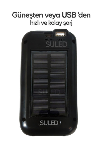 Güneş Panelli Handy Power Bank Fener Işıldak 32 Süper Smd Ledli El Feneri Ev Kamp Outdoor Aydınlatma
