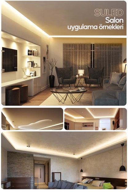 Şerit Led 5 Metre Beyaz Işık 3 Çipli Pro Ambiyans Aydınlatma Mutfak Salon Yatak Odası Led Işık