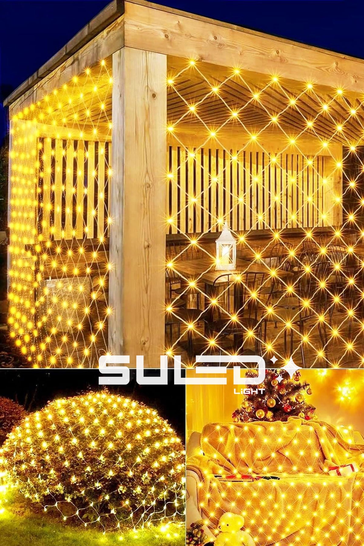 2X2 Metre Ağ Led Işık Gün Işığı 220V Fişli Dekoratif Led Işık İç & Dış Mekan Süsleme Parti Ambiyans