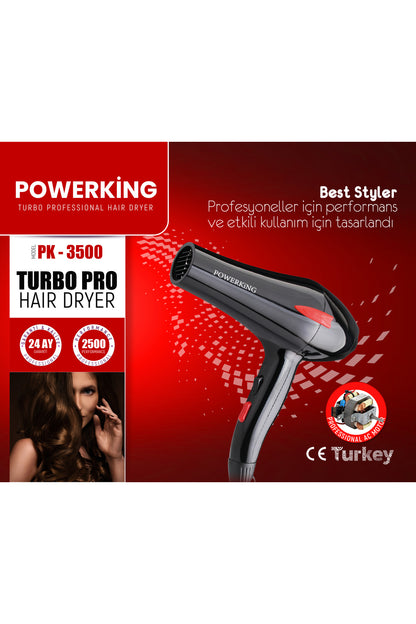 2500W Profesyonel Turbo Fön Makinası Saç Düzleştirici Şekillendirici Saç Kurutma Makinası
