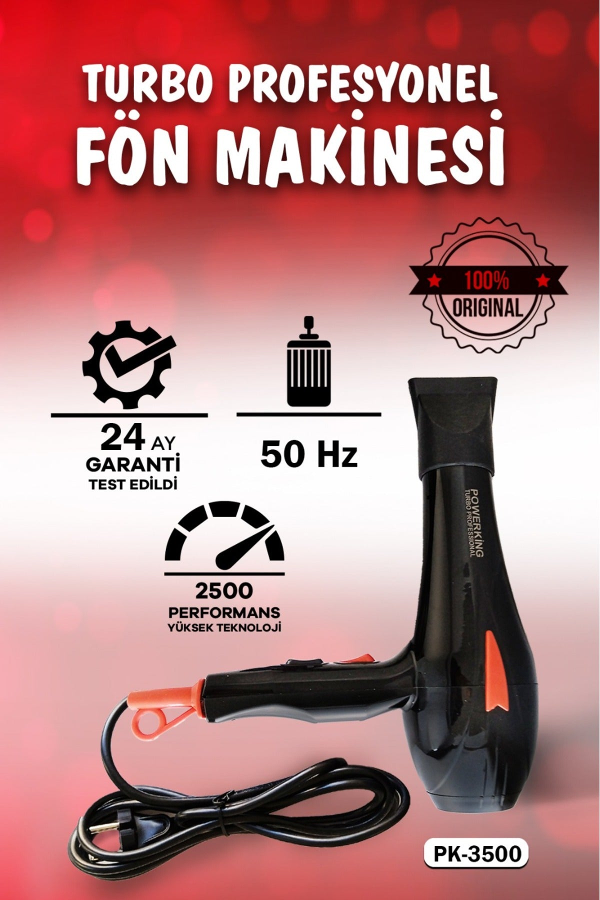 2500 WTTProfesyonel Fön Makinesi Kuaförlerin Tercihi 2Yıl Garanti İyonik Saç şekillendirici Hairdrey