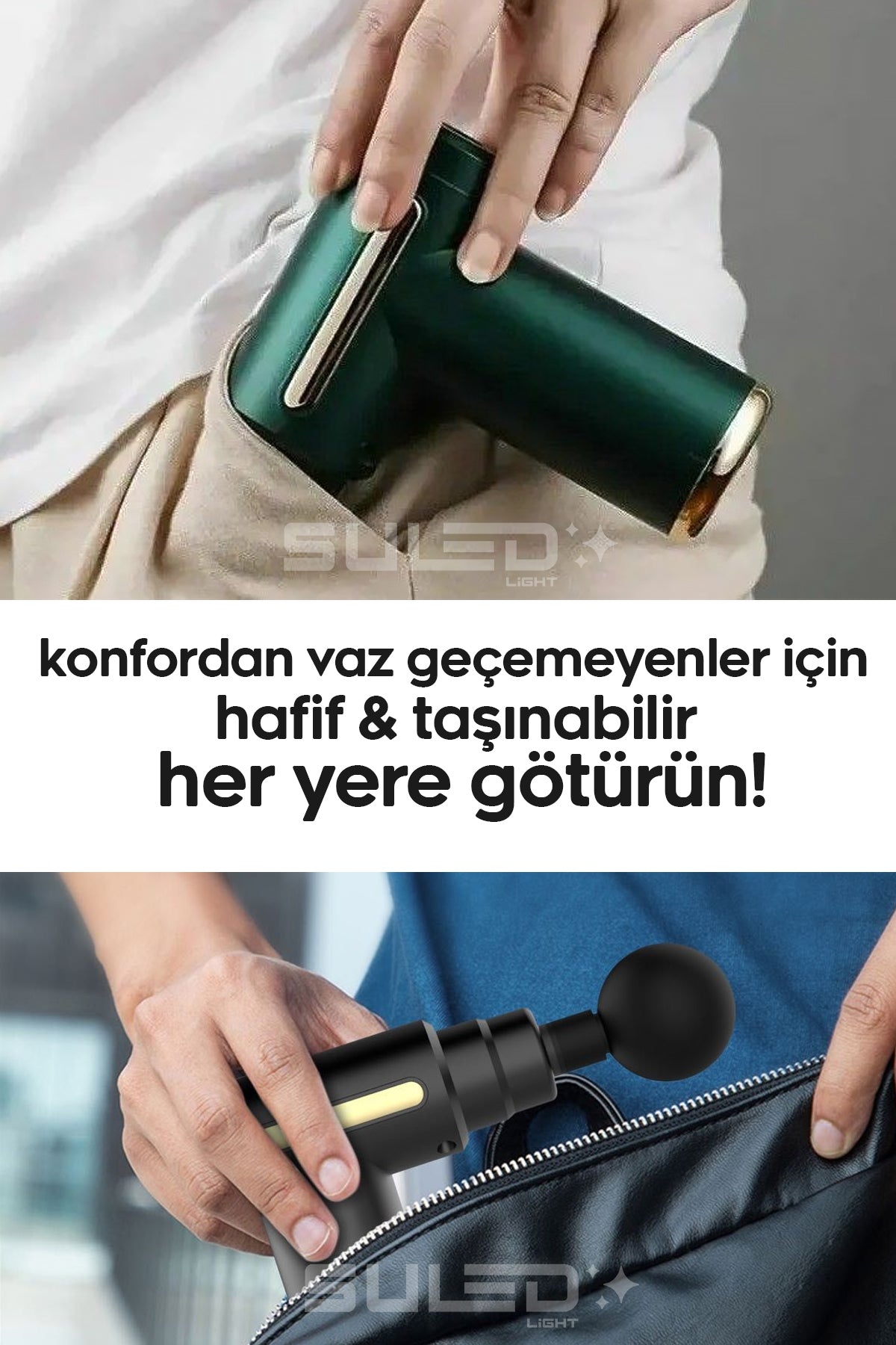 Masaj Cihazı Masaj Tabancası Masaj Pro 3 Şarjlı 4 Başlıklı 6 Kademeli Masaj Aleti Sessiz