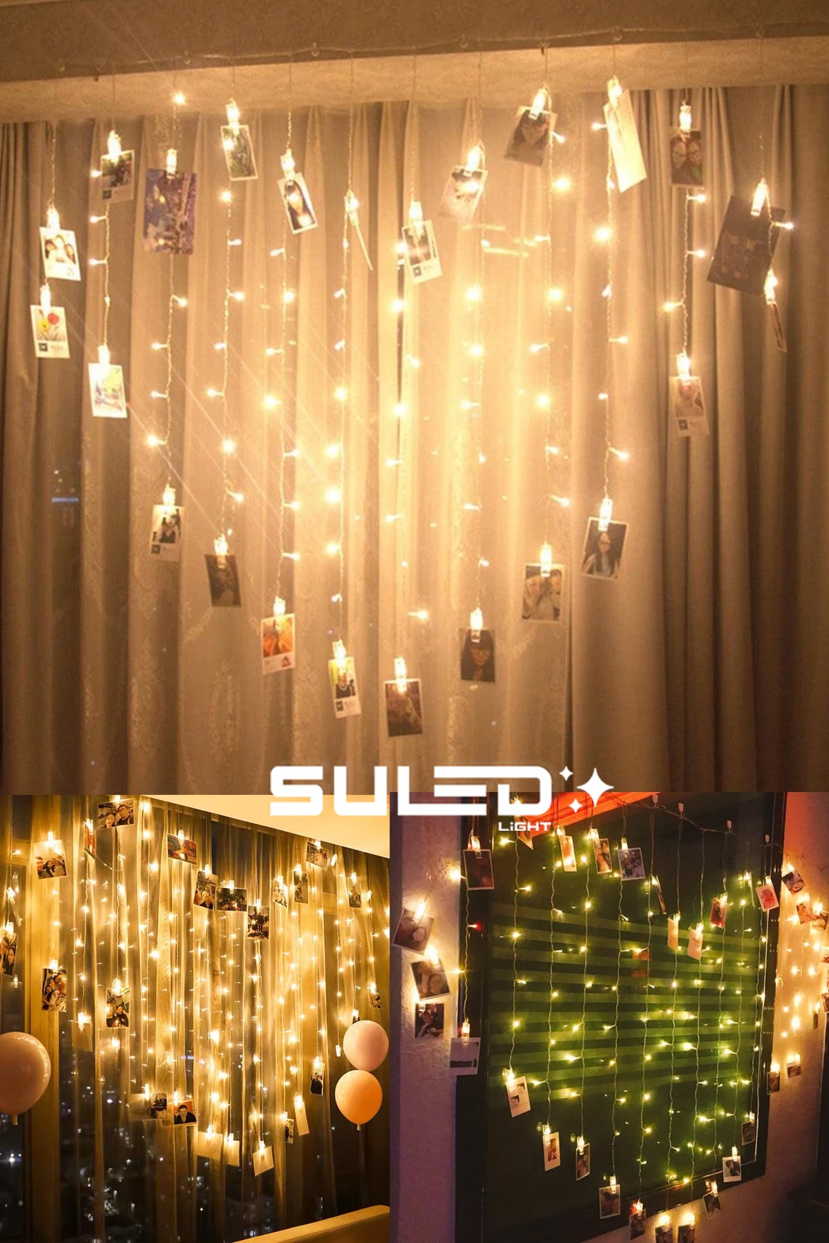Kalpli Mandallı Led Işıklar 2,5 Metre 30 Led Mandal 220V 3D Dekoratif Fotoğraf Mandalı