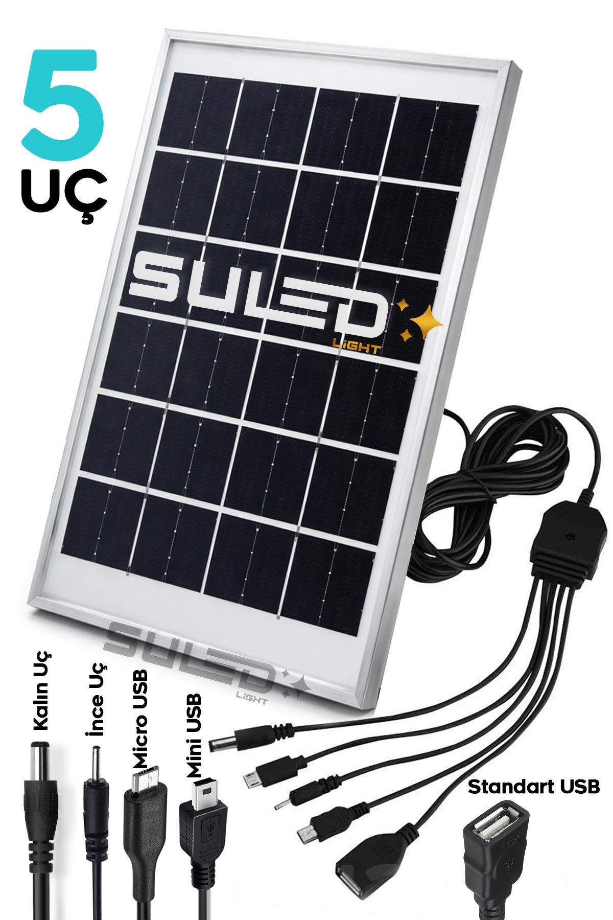 8W Güneş Enerjili Solar USB Şarj Paneli 6V USB Çıkışlı 2A Telefon Tablet ve USB Ürün Şarj Ünitesi