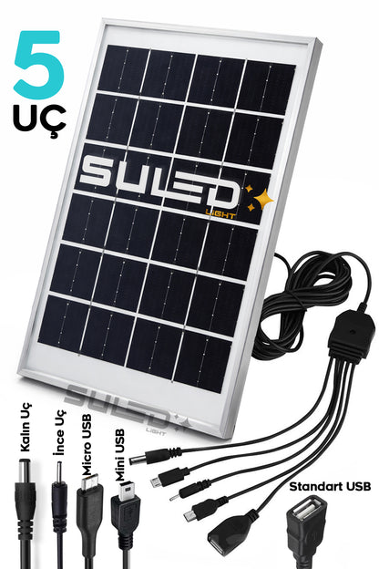 8W Güneş Enerjili Solar USB Şarj Paneli 6V USB Çıkışlı 2A Telefon Tablet ve USB Ürün Şarj Ünitesi