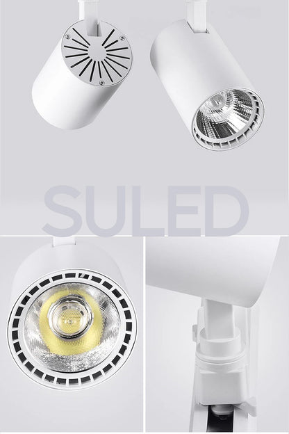 Spot Işık 3'lü Set Beyaz Led Işıklı Beyaz Kasa 30w 1 Metre Raylı 3 Adet Ray Spot Lamba Armatür