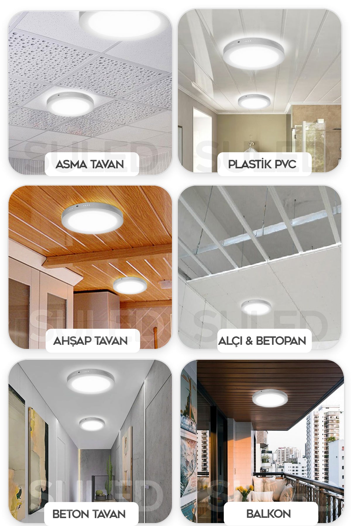 18 Watt Beyaz Işık Yuvarlak Model Sıva Üstü Armatür Panel