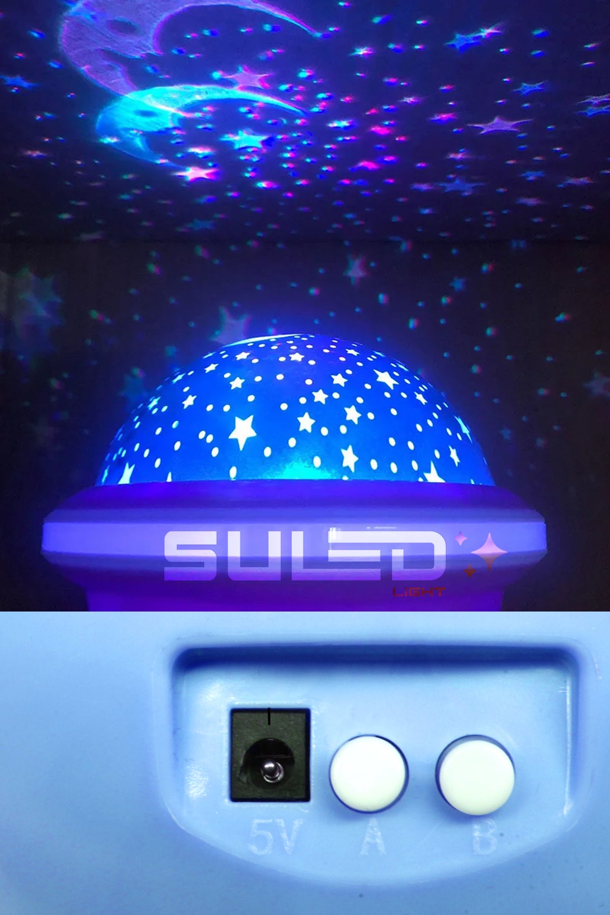 Mini Sihirli Ay Yıldız Ambiyans Küre Tavan ve Duvar 360 Işıklı Küre Usb Enerjili Portatif