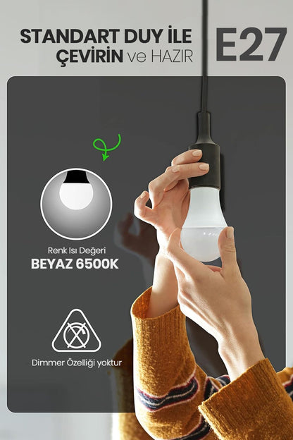 Tasarruflu Led Ampül 3'lü Set 15w Yüksek Lümen Gücü Smd Led Beyaz Işık 6500k E27 Standart Lamba