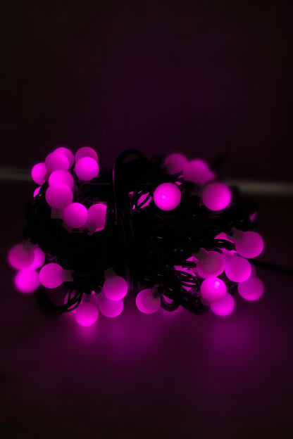 Top Led Pembe Dekor Led Yılbaşı Led Işıkları 5MT Işıkları Top Dize Işıklar Masa Dekorasyon Noel Işık