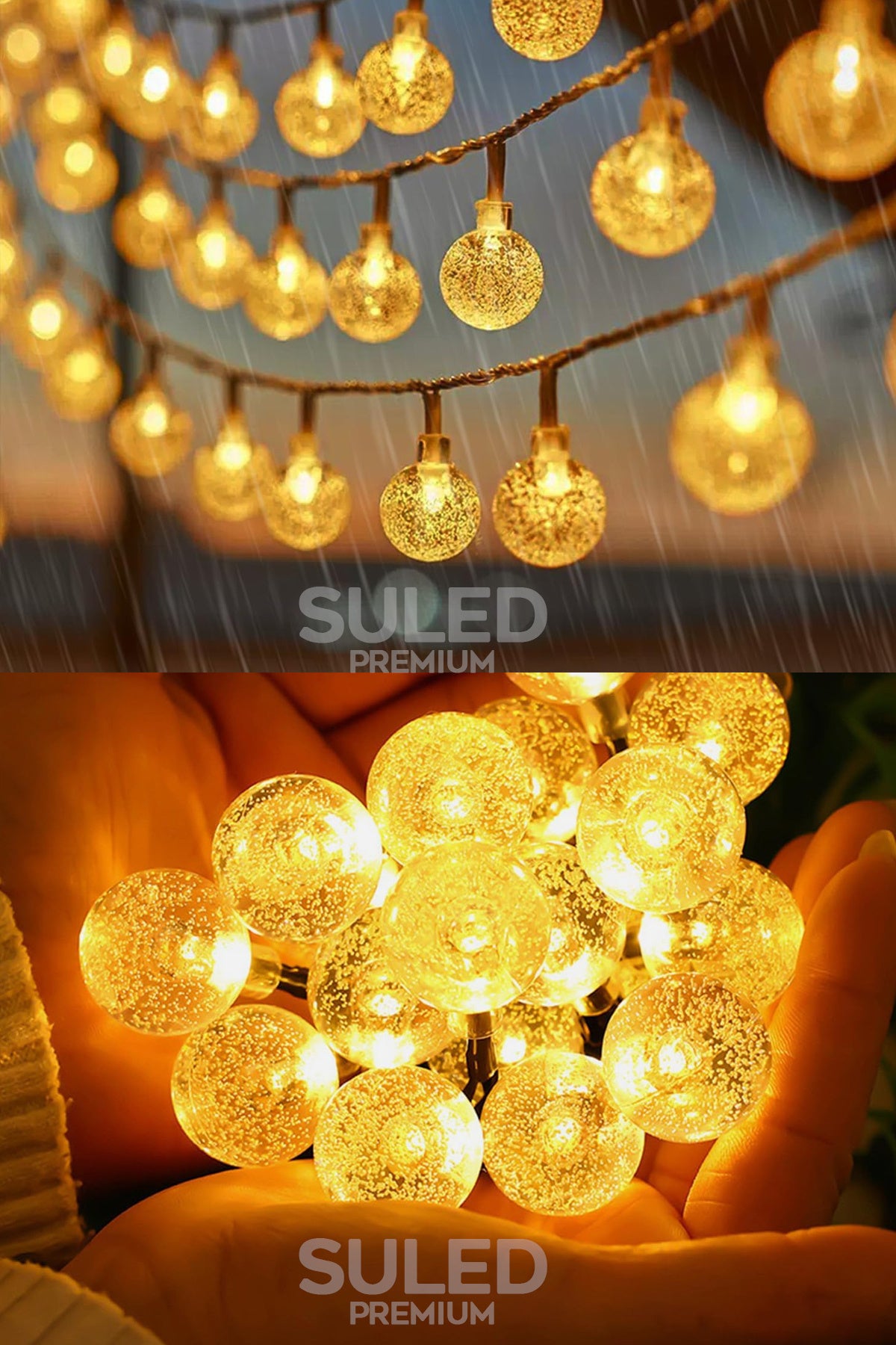 Dekoratif Top Led Işık Kristal Efektli İç Mekan & Bahçe Aydınlatması 220V Fişli 45 Top Led