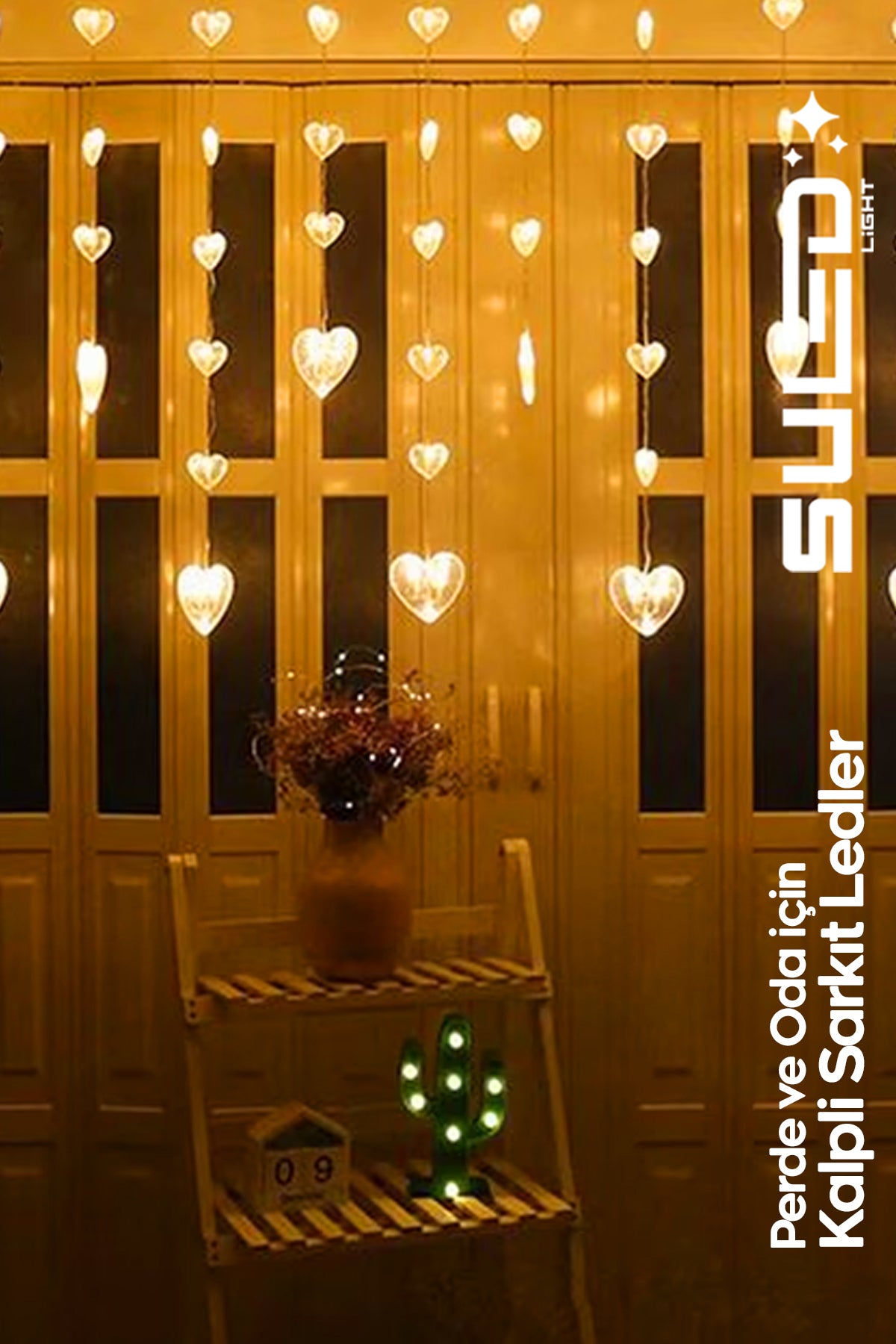 Kalpli Sarkıtlar 2,5 Metre 220V Gün Işığı Dekoratif Perde, Cam, Oda Süsleme Led Işıkları
