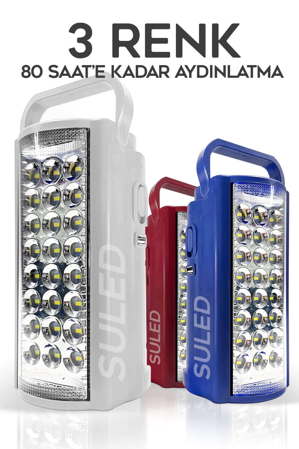 Kamp Lambası Usb Şarjlı 6v Akülü 80 Saat - 3gün Aydınlatma 24 Smd Led Işıldak Lamba 220v Şarj