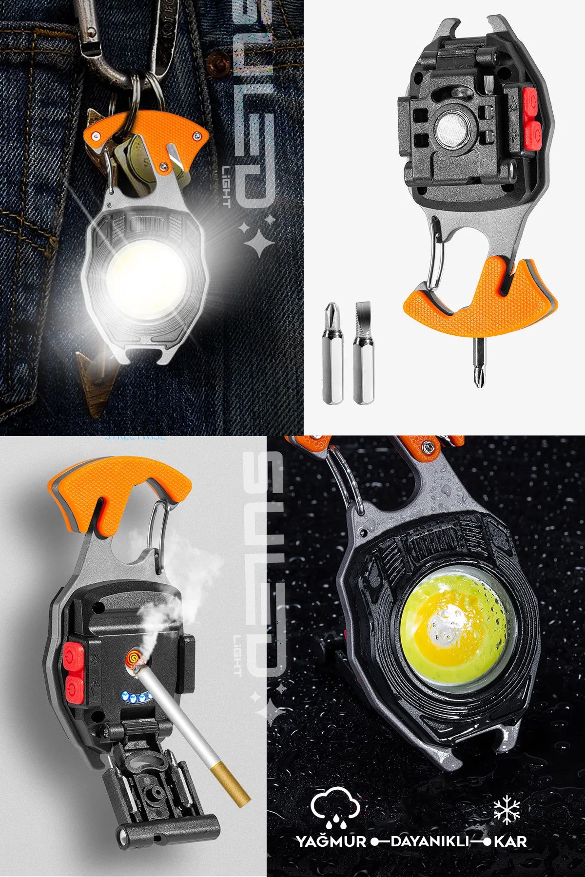 KAMP Plus Multi Fonksiyonel Fener Çok Amaçlı Şarjlı Led Işık - Acil Durum Kit
