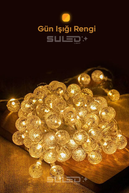 20 Kristal Ledli 220V 4 Metre Dekoratif Aydınlatma Led Işık Gün Işığı İç & Dış Mekan Süsleme