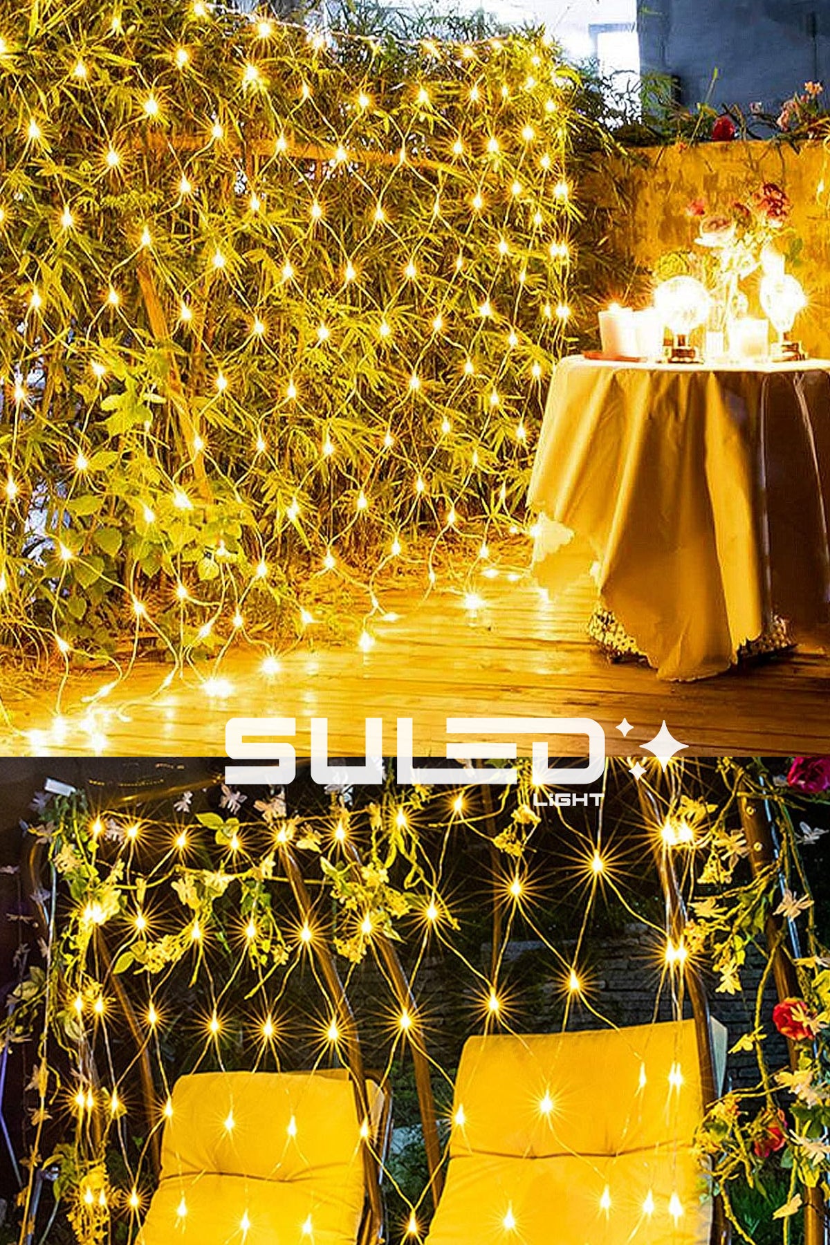 2X2 Metre Ağ Led Işık Gün Işığı 220V Fişli Dekoratif Led Işık İç & Dış Mekan Süsleme Parti Ambiyans