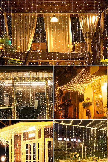 Perde Led Işık 3x3 Metre 220v Fişli Saçaklı Ambiyans Süs Ve Dekor Led Işık Süsleme Ledi