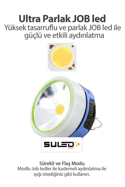 Mini Pro Kamp Lambası ve Fener USB Power Bank Özellikli Solar Panel 4 Mod Flaşlı
