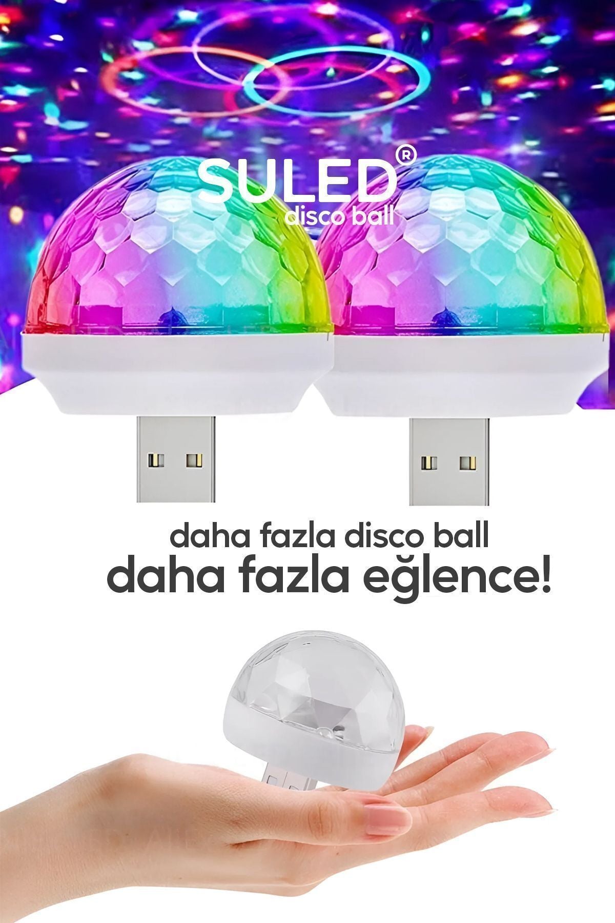 Mini Sihirli Ay Yıldız Ambiyans Küre Tavan ve Duvar 360 Işıklı Küre Usb Enerjili Portatif