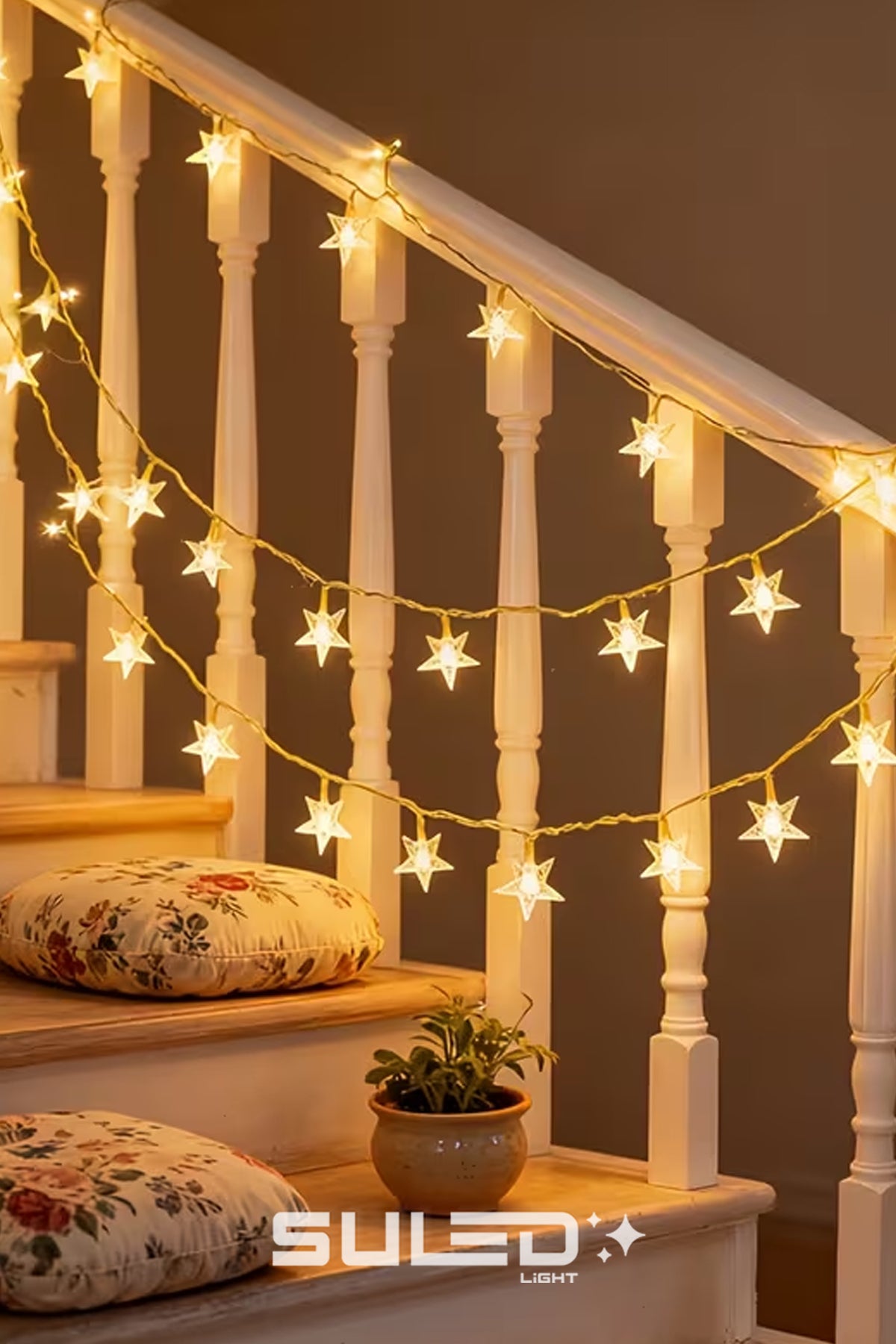 3 Metre 10 Led Yıldız led Işık 220V Fişli Gün Işığı Dekoratif Ortam Süsleme Işığı İç Dış Mekan