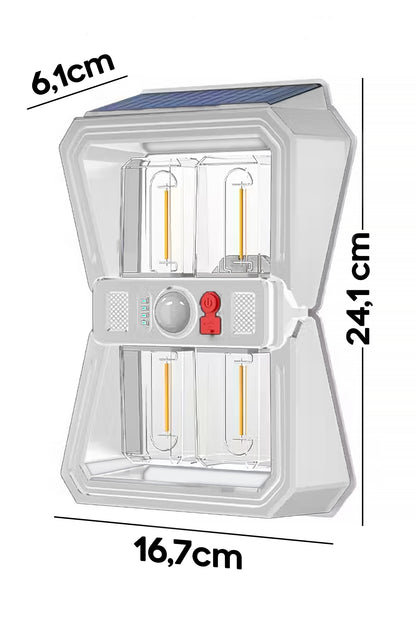 Sensörlü 4 Led Solar Panelli Pilli Otomatik Bahçe Aydınlatması Duvar Led Işık