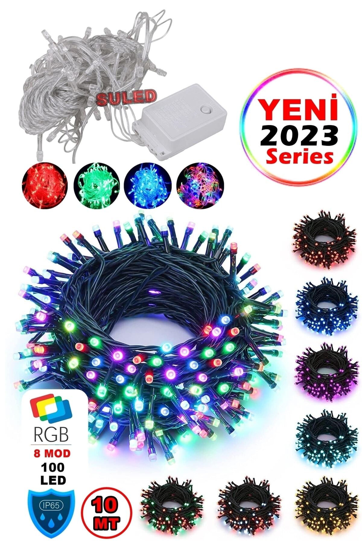 Sl-1013 Fişli 10 Mt 100 Led Rgb Renkli Işıklı Ultra Güçlü Yılbaşı Ağaç Işık 8 Fonksiyonlu Dekoratif