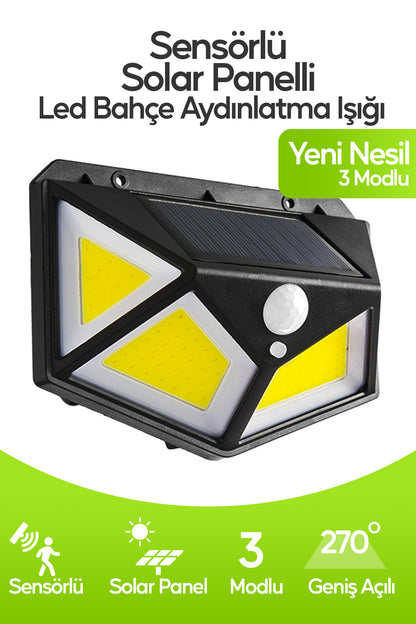 Profesyonel Sensörlü Bahçe Aydınlatma Lambası Solar Güneş Panelli Tam Otomatik 3 Modlu