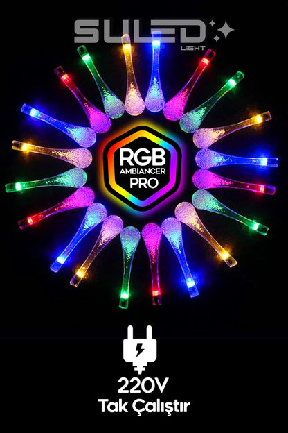 5 Metre 20 RGB Led Işık 220V Fişli Süsleme Ortam Işığı Dekoratif Led İç ve Dış Mekan - Uzatılabilir