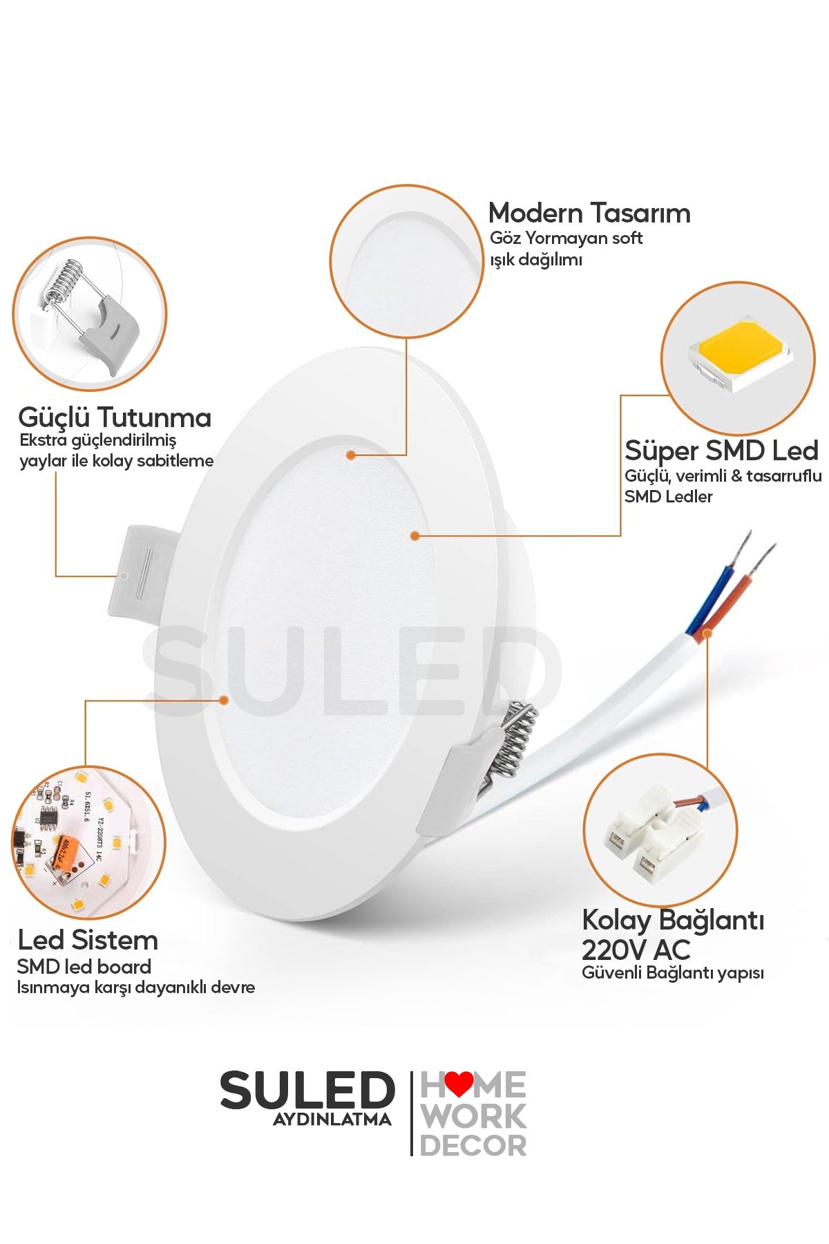 9w Spot Led Lamba Gömme Spot Işık 810lm Beyaz Işık Tasarruflu Tavan Dolap Ev & Iş Yeri