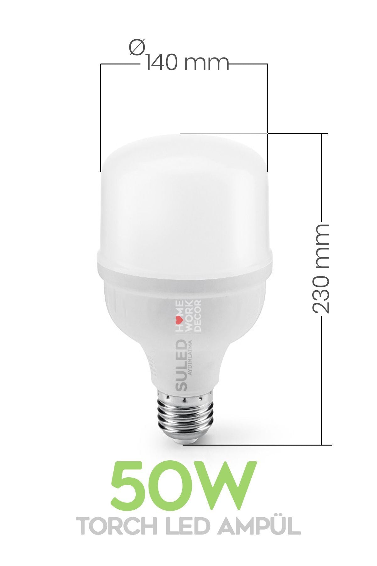 50w Torch Büyük Ampül 3 Adet Ultra Güçlü Led Işık Tasarruflu 6500k Beyaz Işık Büyük Ampül E27
