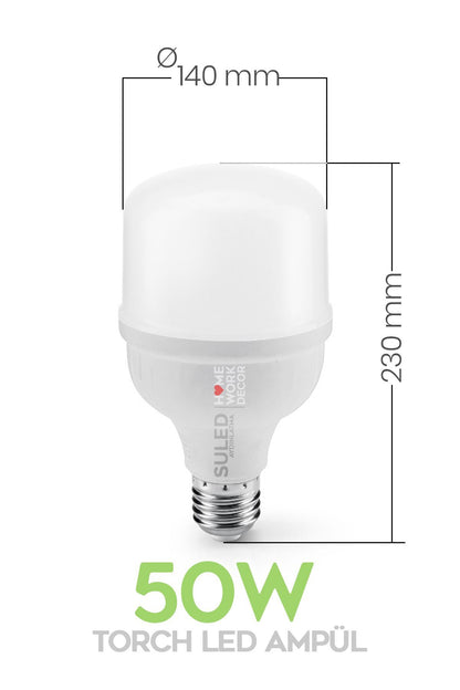 50w Torch Büyük Ampül 3 Adet Ultra Güçlü Led Işık Tasarruflu 6500k Beyaz Işık Büyük Ampül E27