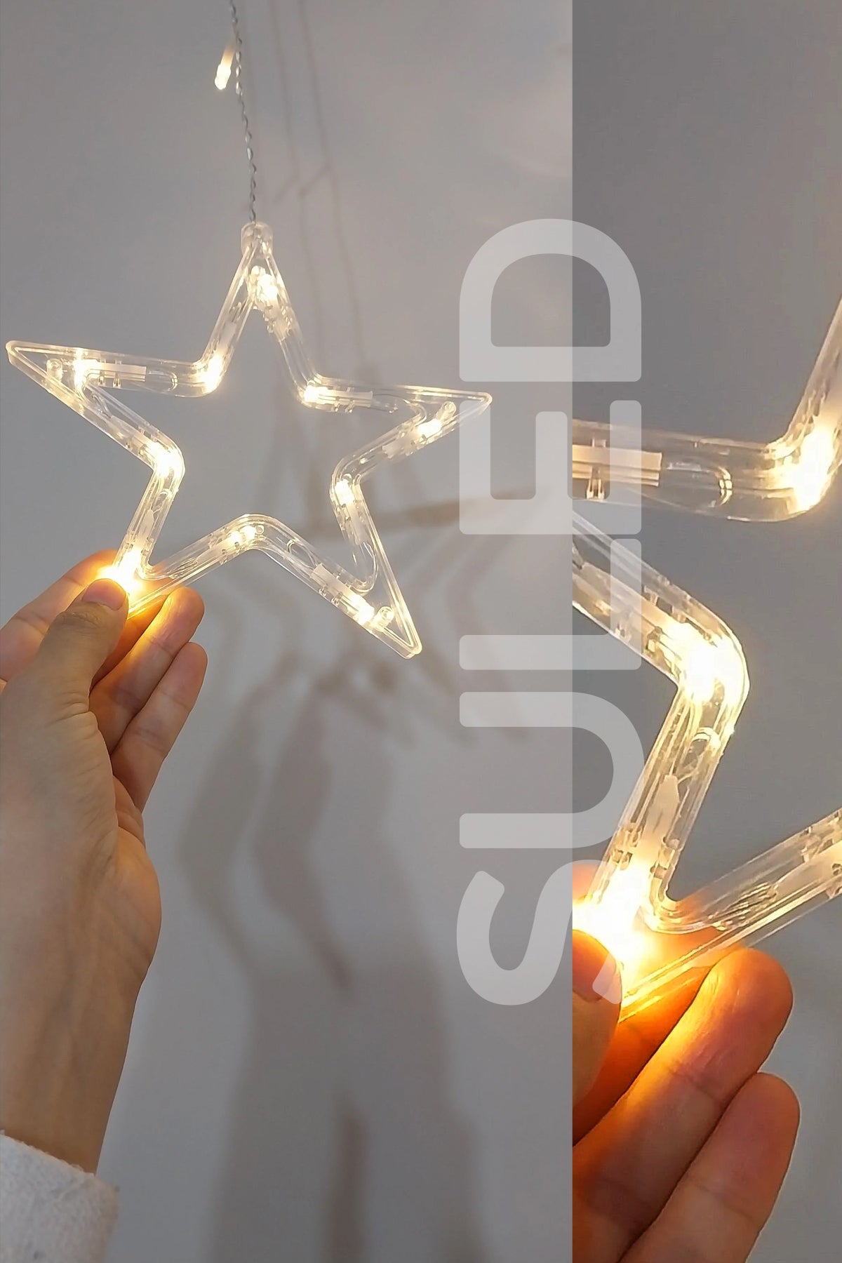 Sl-1037 Ay Yıldız Perde Led 8 Mod Saçaklı Perde Peri Mutfak Işık Dekoratif Lamba Led Işık