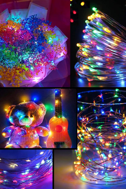 3 Metre Pilli Rgb Peri Led Ince Tel Dekoratif Lambası Renkli Dekor Perde Ledli Bahçe Oda Kafe Duvar