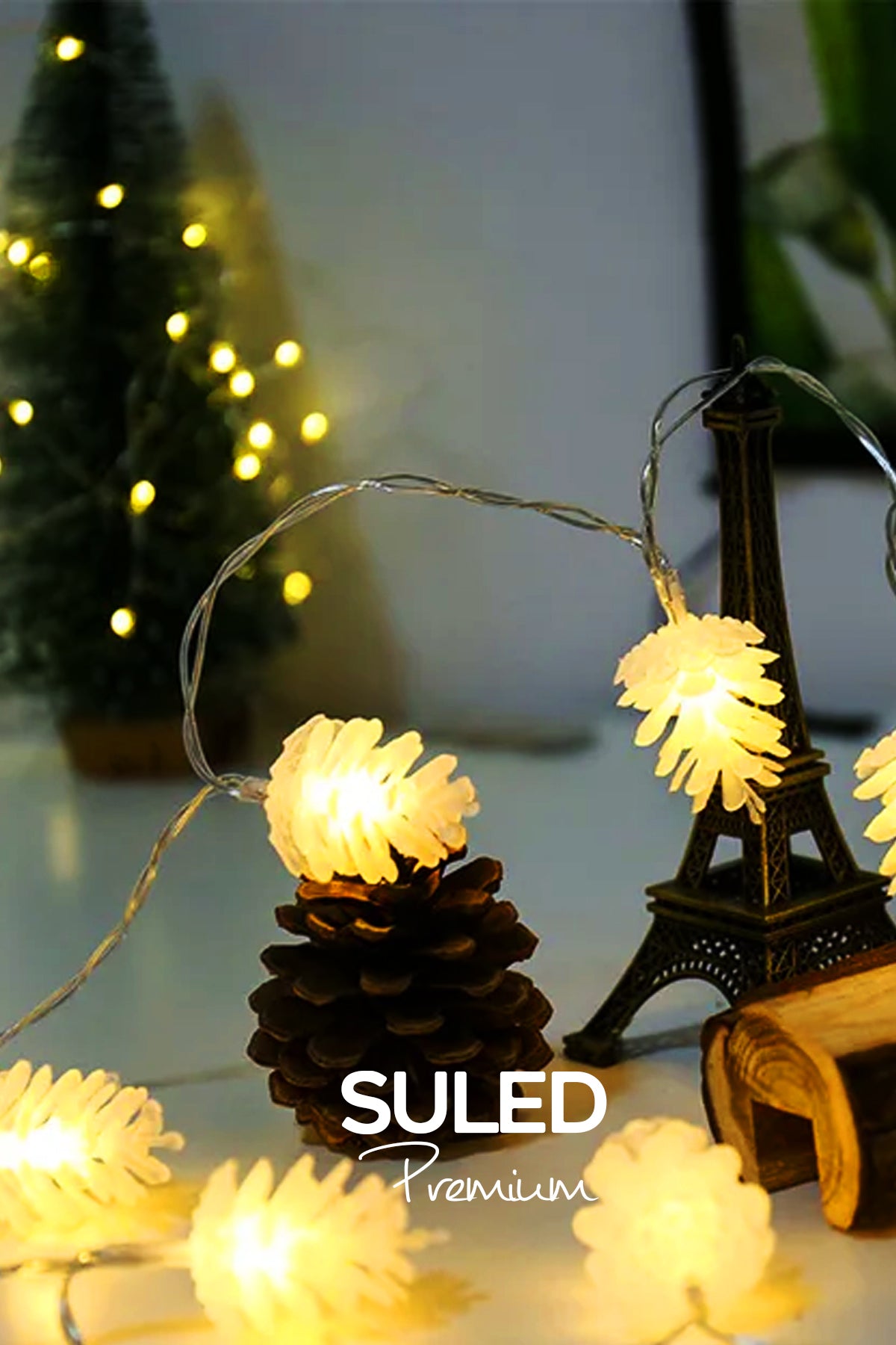 Kozalak Led Işık 4 Metre 220V Fişli Tak Çalıştır Dekor Süsleme Ledi Su Geçirmez İç ve Dış Mekan Led