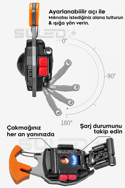 KAMP Plus Multi Fonksiyonel Fener Çok Amaçlı Şarjlı Led Işık - Acil Durum Kit