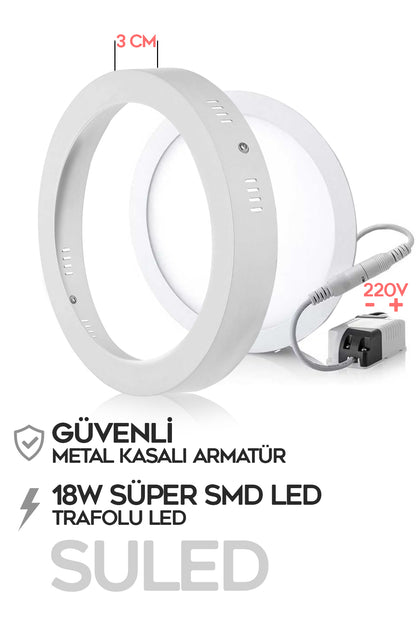 Sl-1029 Sıva Üstü Beyaz Led Armatür Tasarruflu Tavan Armatürü 220v Smd Led Işık Lamba