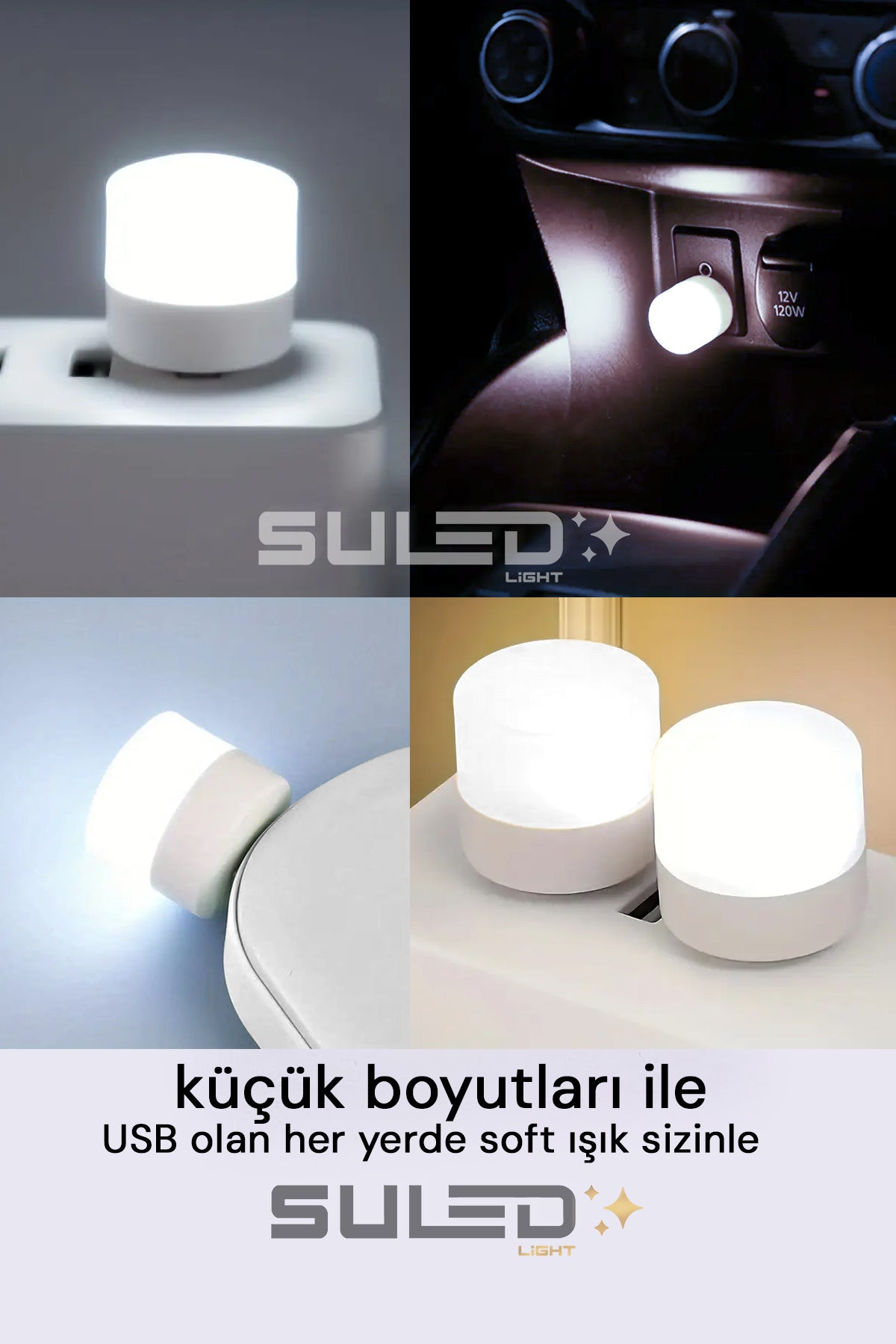 Minilight 6 Adet USB Soft Işık 1W Beyaz Renk Taşınabilir 6'lı Led Işık