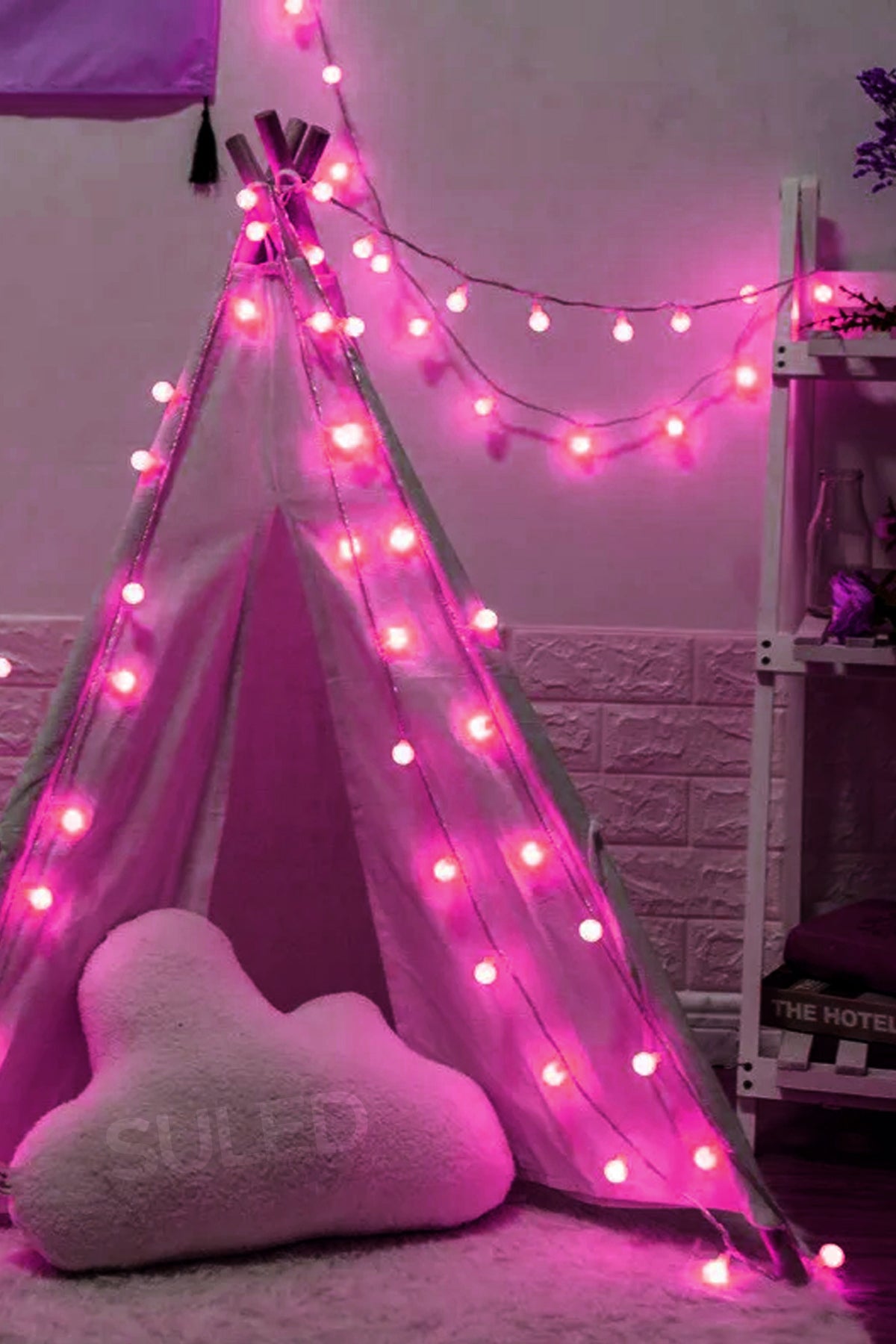 Top Led Pembe Dekor Led Yılbaşı Led Işıkları 5MT Işıkları Top Dize Işıklar Masa Dekorasyon Noel Işık