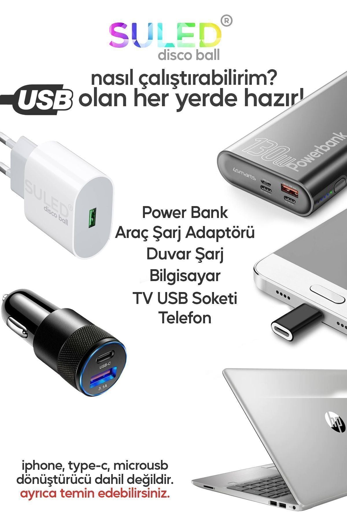 Mini Sihirli Ay Yıldız Ambiyans Küre Tavan ve Duvar 360 Işıklı Küre Usb Enerjili Portatif