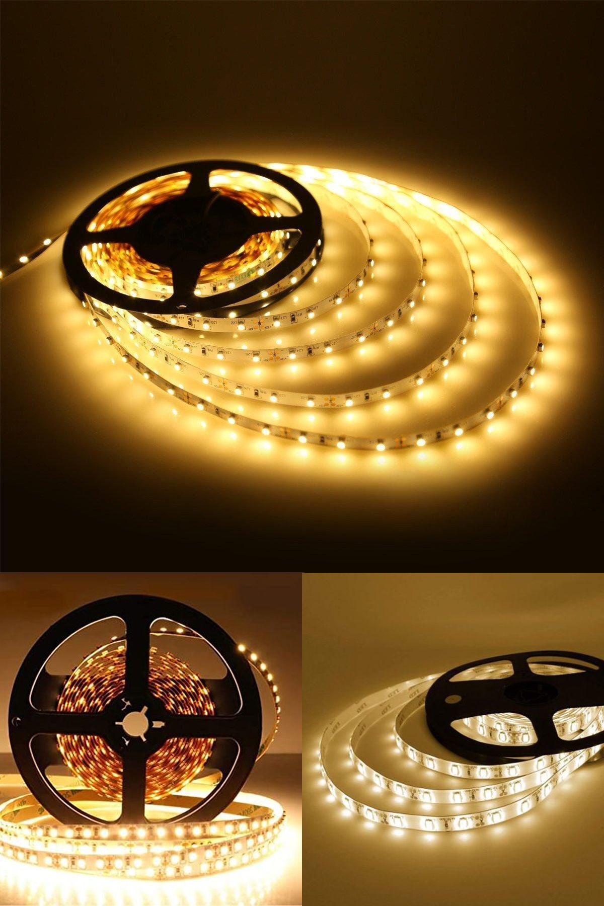 Şerit Led 5 Metre Beyaz Işık 3 Çipli Pro Ambiyans Aydınlatma Mutfak Salon Yatak Odası Led Işık