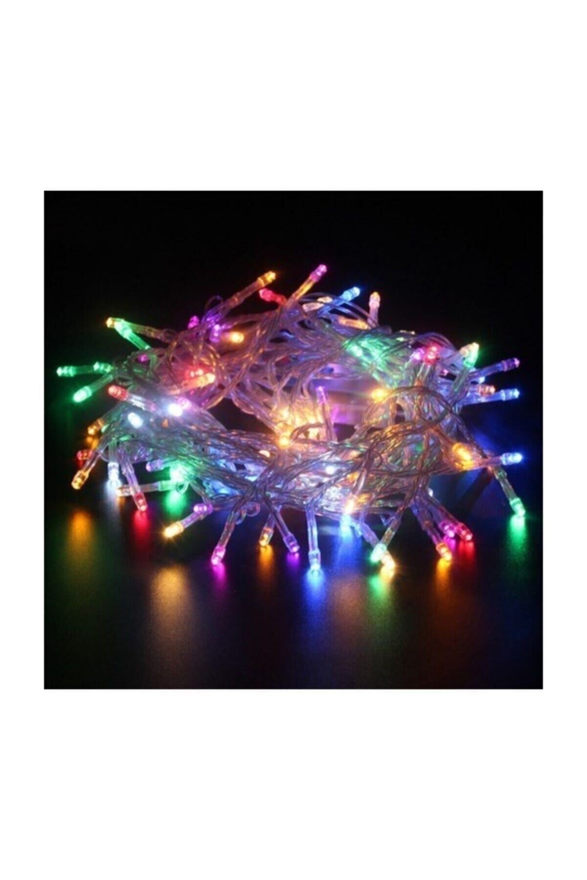Sl-1013 Fişli 10 Mt 100 Led Rgb Renkli Işıklı Ultra Güçlü Yılbaşı Ağaç Işık 8 Fonksiyonlu Dekoratif
